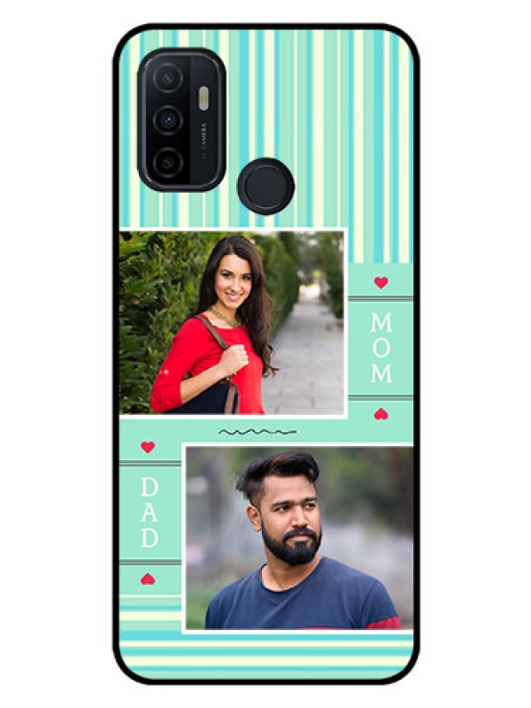 Custom Oppo A53 Custom Glass Phone Case  - Mom & Dad Pic Design