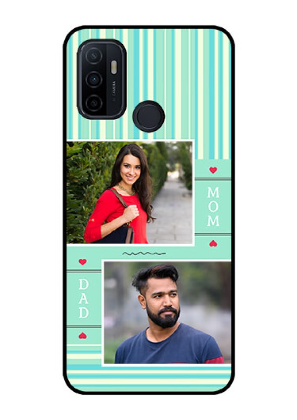Oppo A53 Custom Glass Phone Case  - Mom & Dad Pic Design