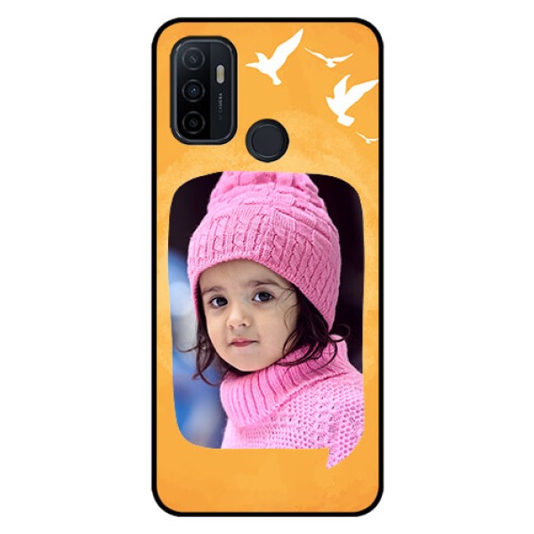 Oppo A53 Personalized Glass Phone Case  - Water Color Design with Bird Icons