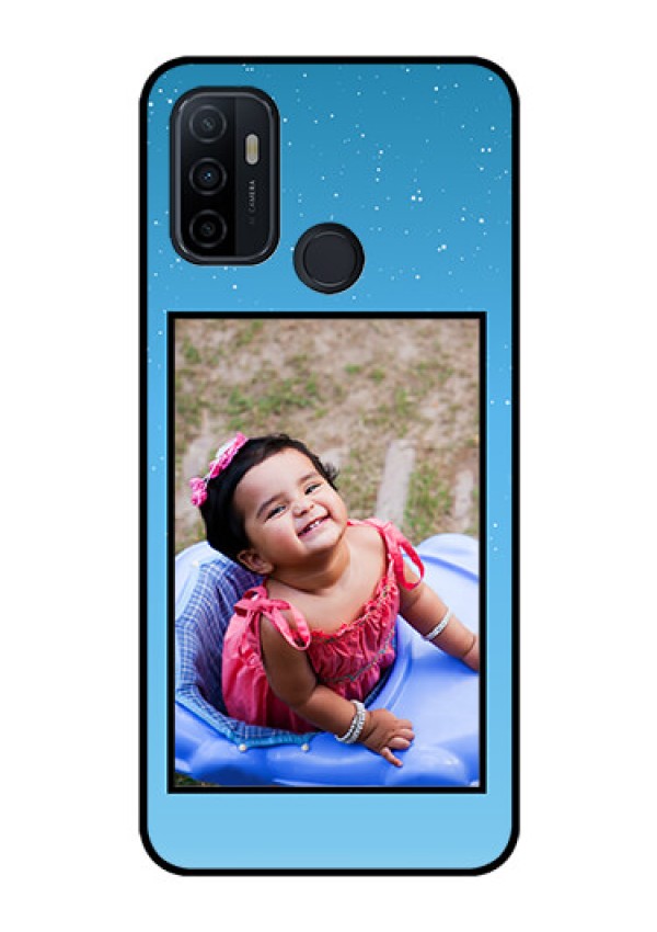 Oppo A53 Custom Glass Mobile Case  - Wave Pattern Colorful Design