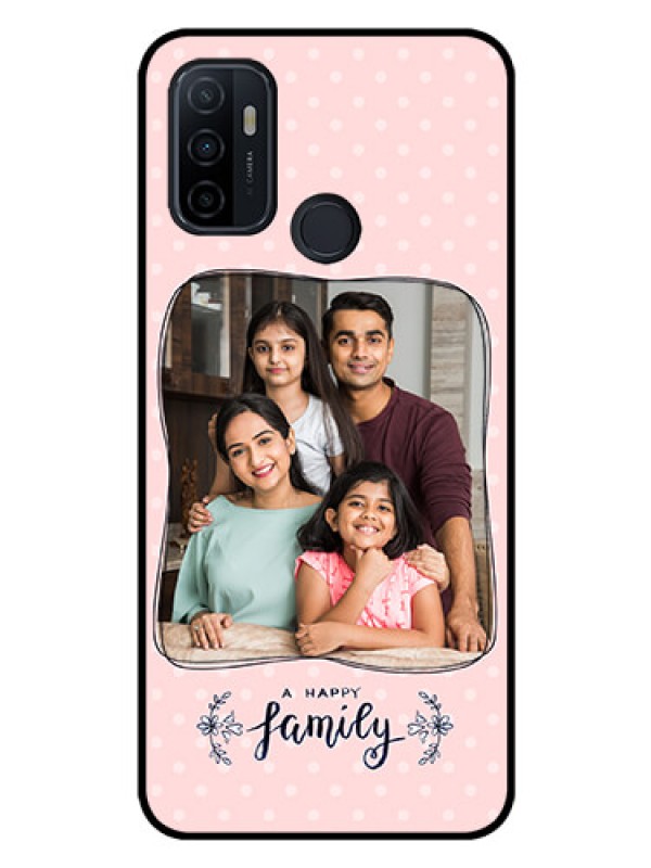 Custom Oppo A53 Custom Glass Phone Case  - Family with Dots Design