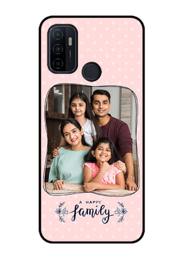 Oppo A53 Custom Glass Phone Case  - Family with Dots Design