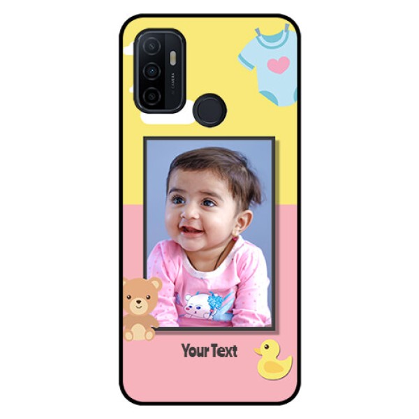 Oppo A53 Photo Printing on Glass Case  - Kids 2 Color Design