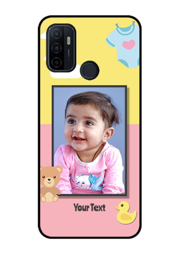 Oppo A53 Photo Printing on Glass Case  - Kids 2 Color Design