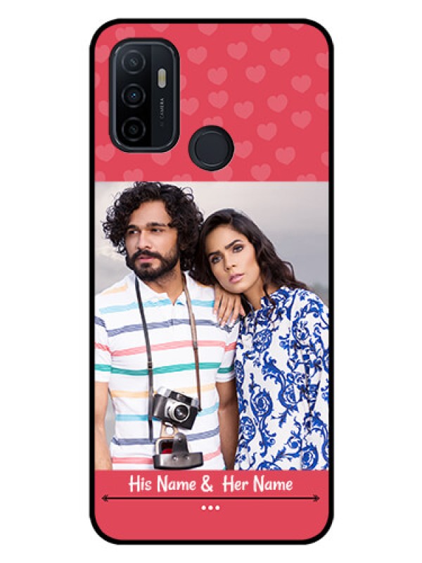 Custom Oppo A53 Photo Printing on Glass Case  - Simple Love Design