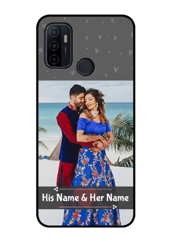 Oppo A53 Custom Glass Mobile Case  - Buy Love Design with Photo Online