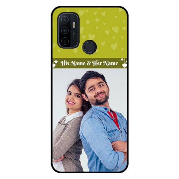 Oppo A53 Custom Glass Phone Case  - You & Me Heart Design