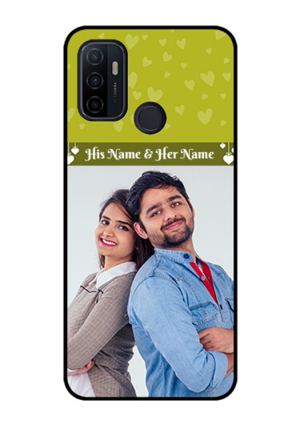 Oppo A53 Custom Glass Phone Case  - You & Me Heart Design