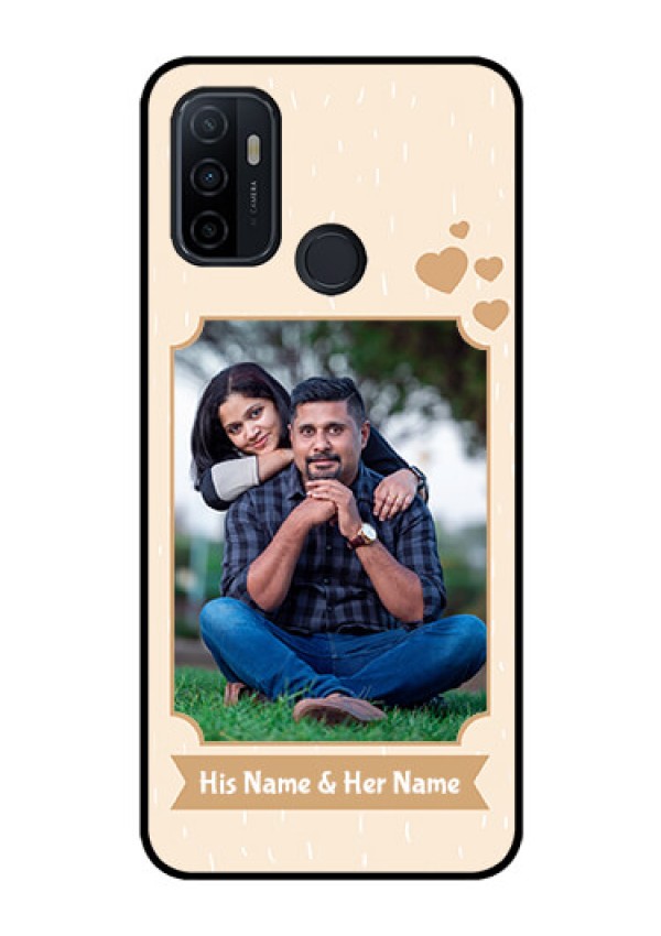Oppo A53 Custom Glass Phone Case  - with confetti love design 