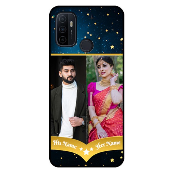 Oppo A53 Custom Glass Phone Case  - Galaxy Stars Backdrop Design