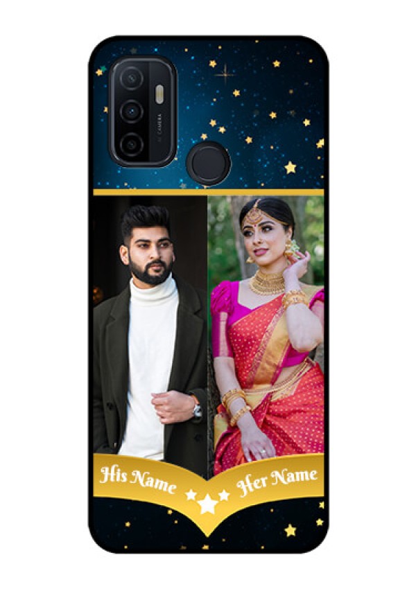Oppo A53 Custom Glass Phone Case  - Galaxy Stars Backdrop Design