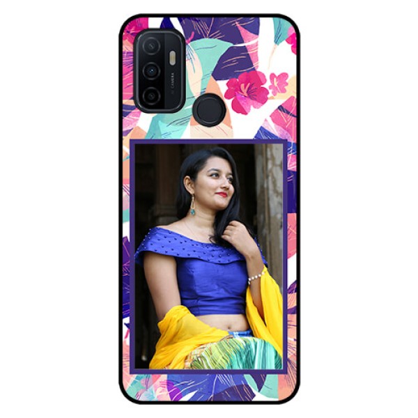 Oppo A53 Custom Glass Mobile Case - Abstract Floral Design Oppo A53 Custom Glass Mobile Case - Abstract Floral Design