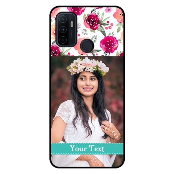 Oppo A53 Custom Glass Phone Case  - Watercolor Floral Design