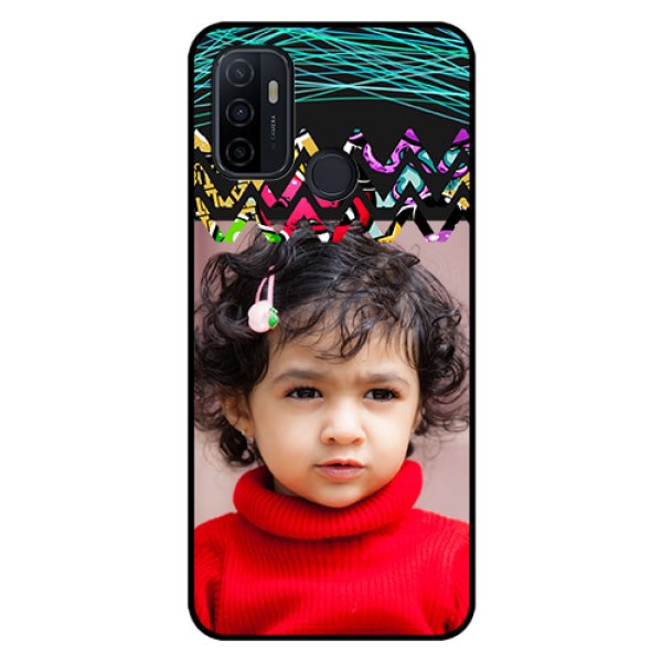 Oppo A53 Personalized Glass Phone Case  - Neon Abstract Design