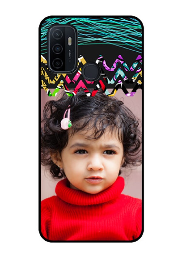 Oppo A53 Personalized Glass Phone Case  - Neon Abstract Design