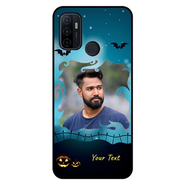 Oppo A53 Custom Glass Phone Case - Halloween frame design Oppo A53 Custom Glass Phone Case - Halloween frame design