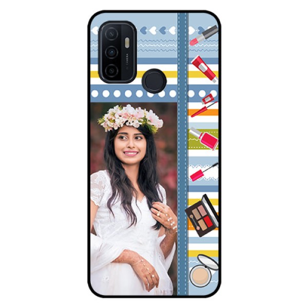 Oppo A53 Personalized Glass Phone Case - Makeup Icons Design Oppo A53 Personalized Glass Phone Case - Makeup Icons Design