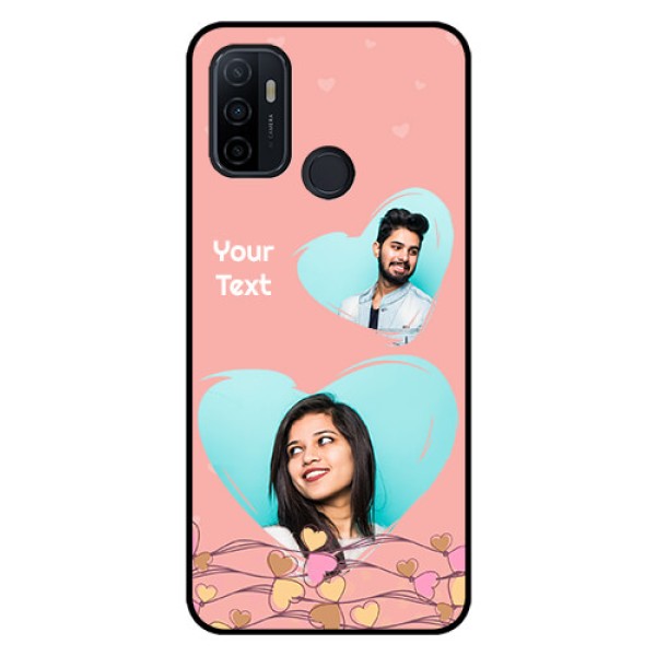 Oppo A53 Custom Glass Mobile Case  - Love Doodle Design
