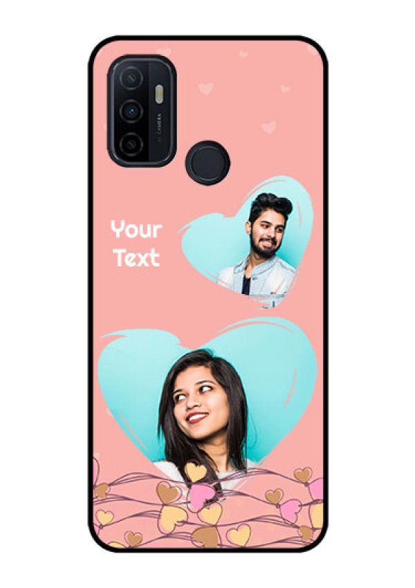 Oppo A53 Custom Glass Mobile Case  - Love Doodle Design