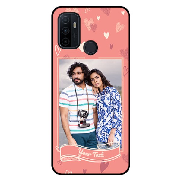 Oppo A53 Custom Glass Phone Case  - Love doodle art Design