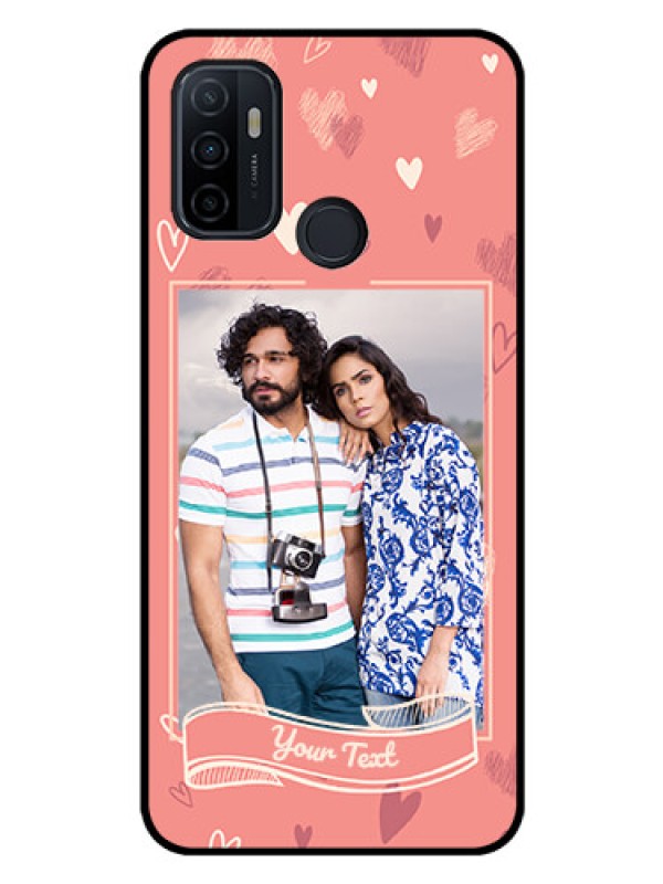 Custom Oppo A53 Custom Glass Phone Case  - Love doodle art Design