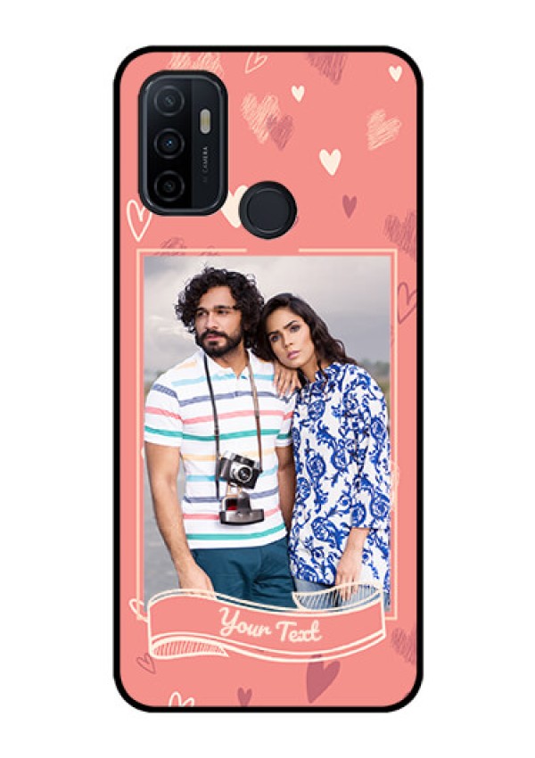Oppo A53 Custom Glass Phone Case  - Love doodle art Design