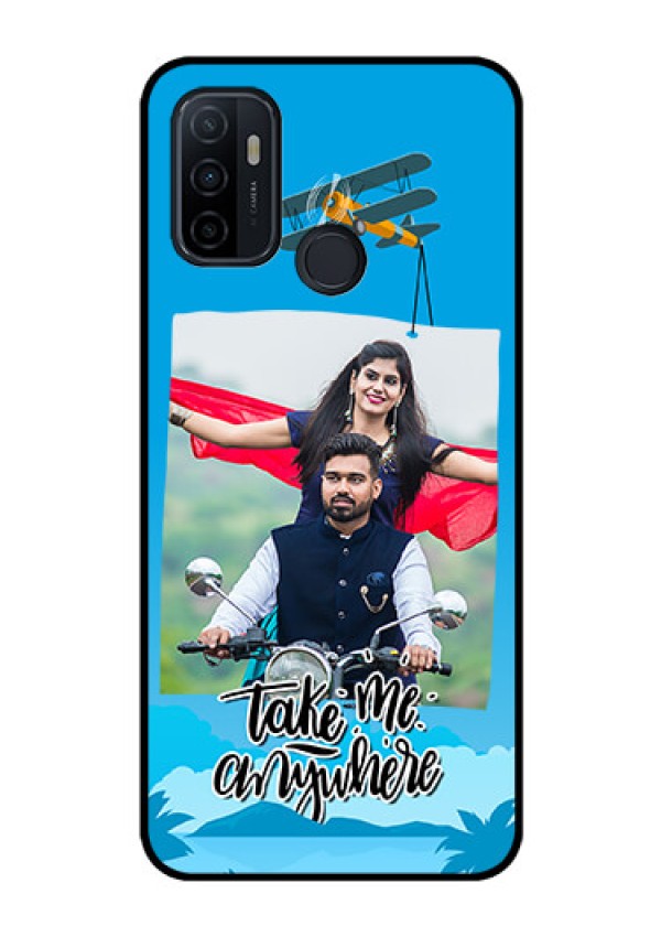 Oppo A53 Custom Glass Mobile Case  - Traveller Design 