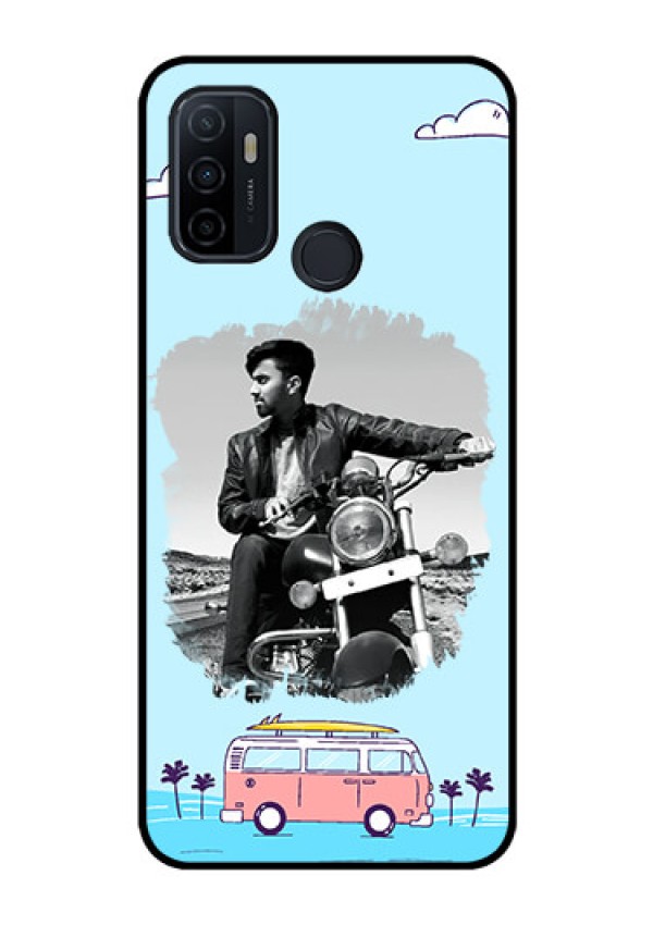 Oppo A53 Photo Printing on Glass Case  - Travel & Adventure Design