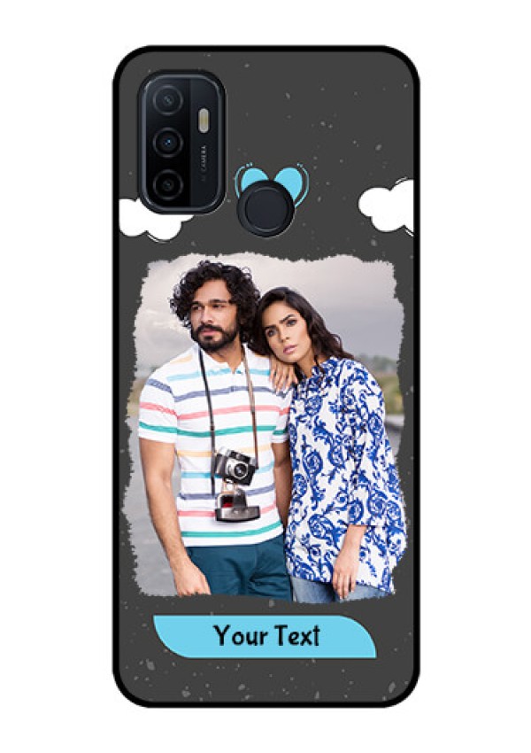 Oppo A53 Custom Glass Phone Case  - Splashes with love doodles Design