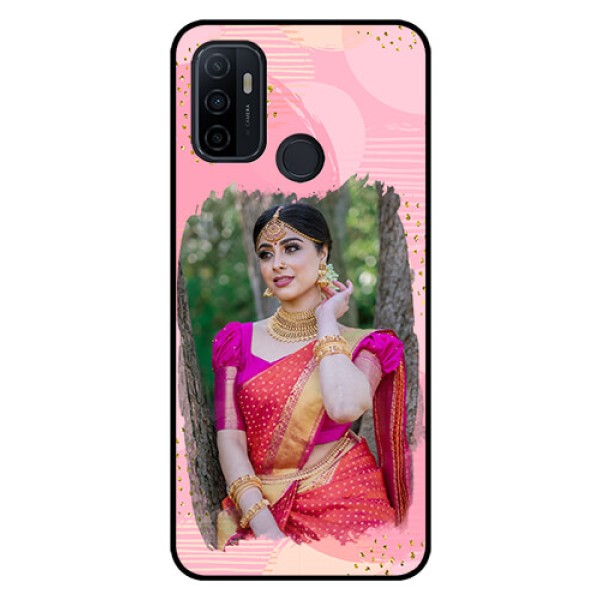 Oppo A53 Personalized Glass Phone Case  - Gold Glitter Splash Design
