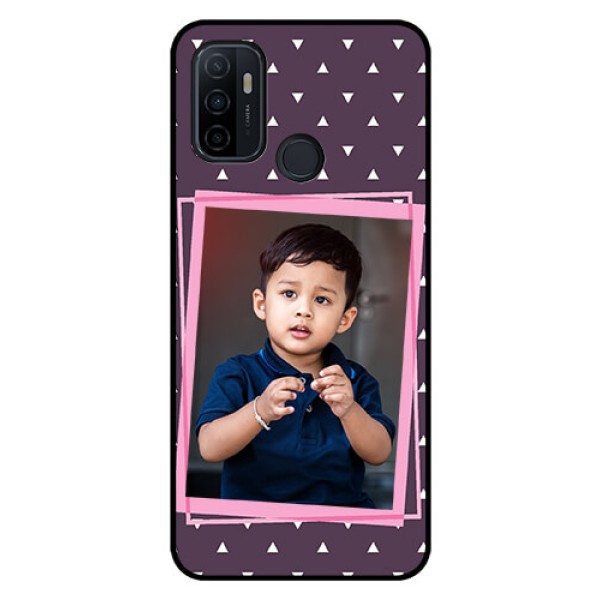 Oppo A53 Custom Glass Mobile Case  - Triangle Pattern Dotted Design