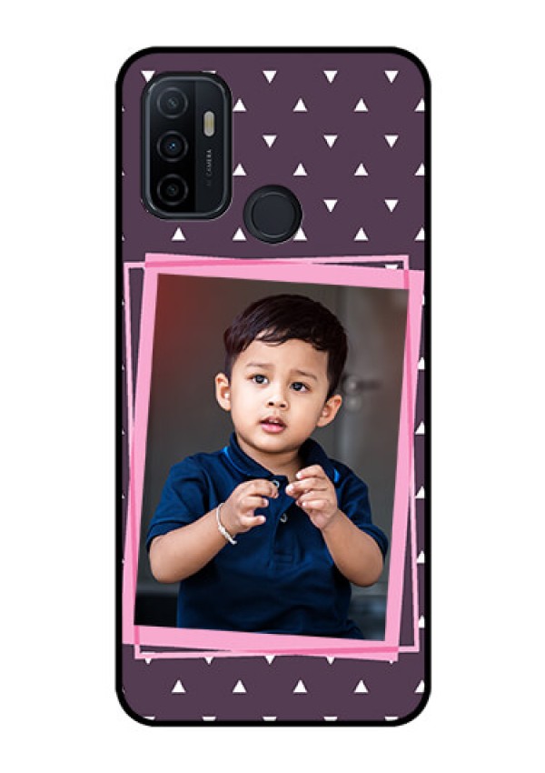 Oppo A53 Custom Glass Mobile Case  - Triangle Pattern Dotted Design