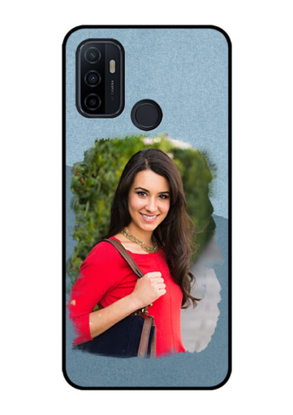Oppo A53 Custom Glass Mobile Case  - Grunge Line Art Design