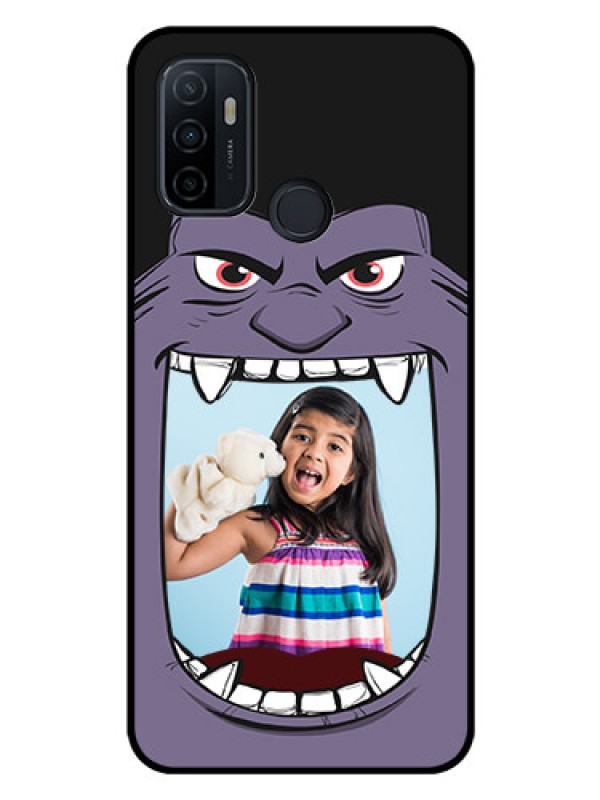 Custom Oppo A53 Custom Glass Phone Case  - Angry Monster Design