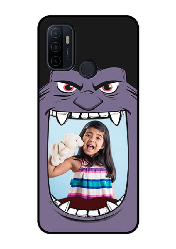Oppo A53 Custom Glass Phone Case  - Angry Monster Design