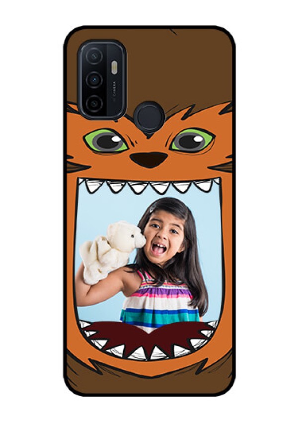 Oppo A53 Photo Printing on Glass Case  - Owl Monster Back Case Design
