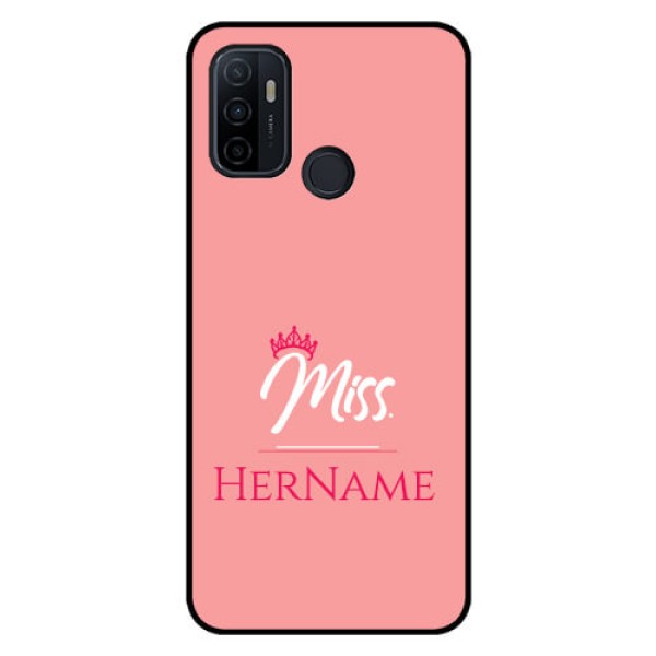 Oppo A53 Custom Glass Phone Case Mrs with Name