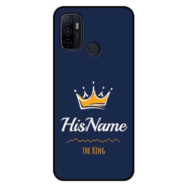 Oppo A53 Glass Phone Case King with Name