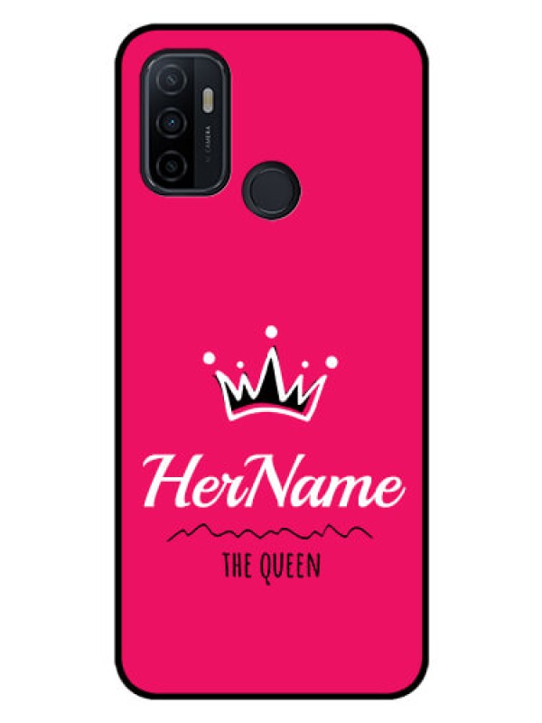 Custom Oppo A53 Glass Phone Case Queen with Name