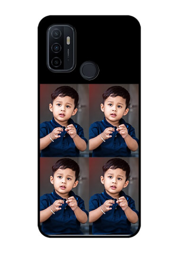 Oppo A53 4 Image Holder on Glass Mobile Cover