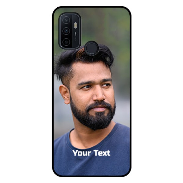 Oppo A53 Glass Mobile Cover: Photo with Text Oppo A53 Glass Mobile Cover: Photo with Text