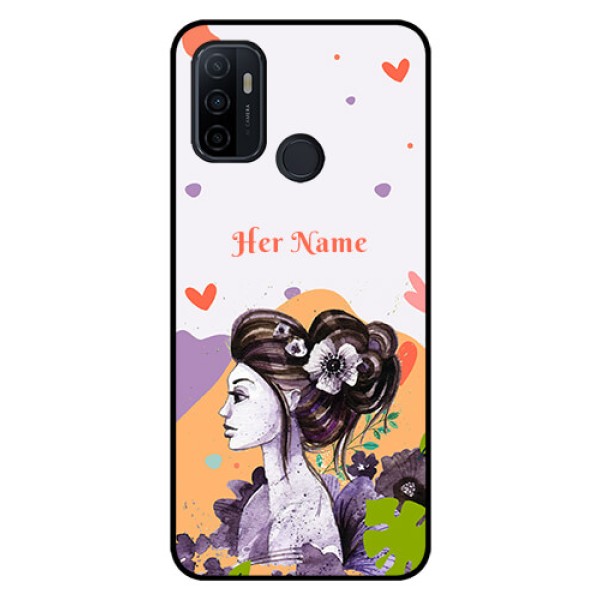 Oppo A53 Personalized Glass Phone Case - Woman And Nature Design
