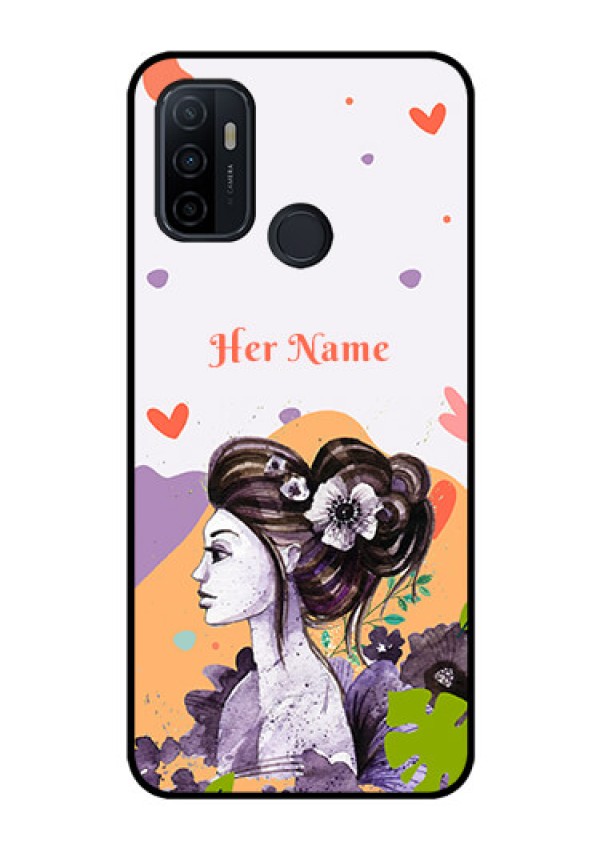 Oppo A53 Personalized Glass Phone Case - Woman And Nature Design