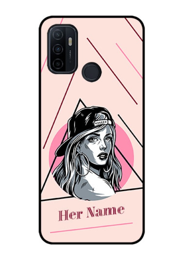 Oppo A53 Personalized Glass Phone Case - Rockstar Girl Design