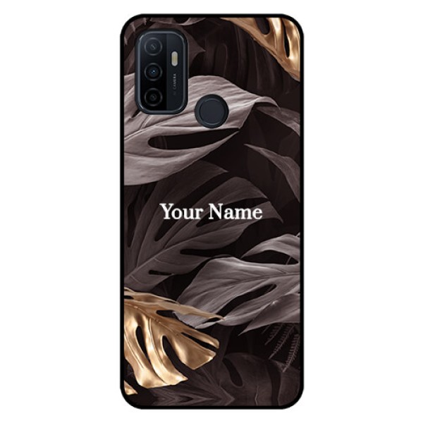 Oppo A53 Personalised Glass Phone Case - Wild Leaves digital paint Design Oppo A53 Personalised Glass Phone Case - Wild Leaves digital paint Design