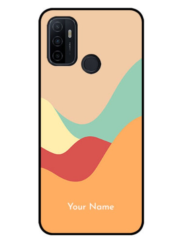 Custom Oppo A53 Personalized Glass Phone Case - Ocean Waves Multi-colour Design