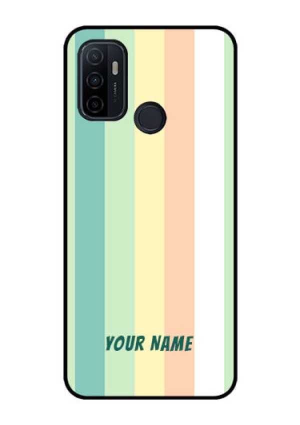 Oppo A53 Photo Printing on Glass Case - Multi-colour Stripes Design