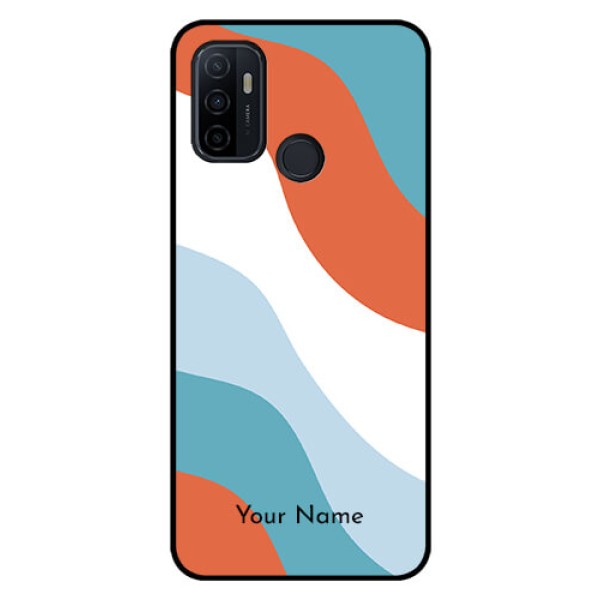 Oppo A53 Custom Glass Mobile Case - coloured Waves Design