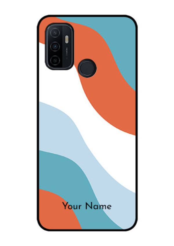 Oppo A53 Custom Glass Mobile Case - coloured Waves Design