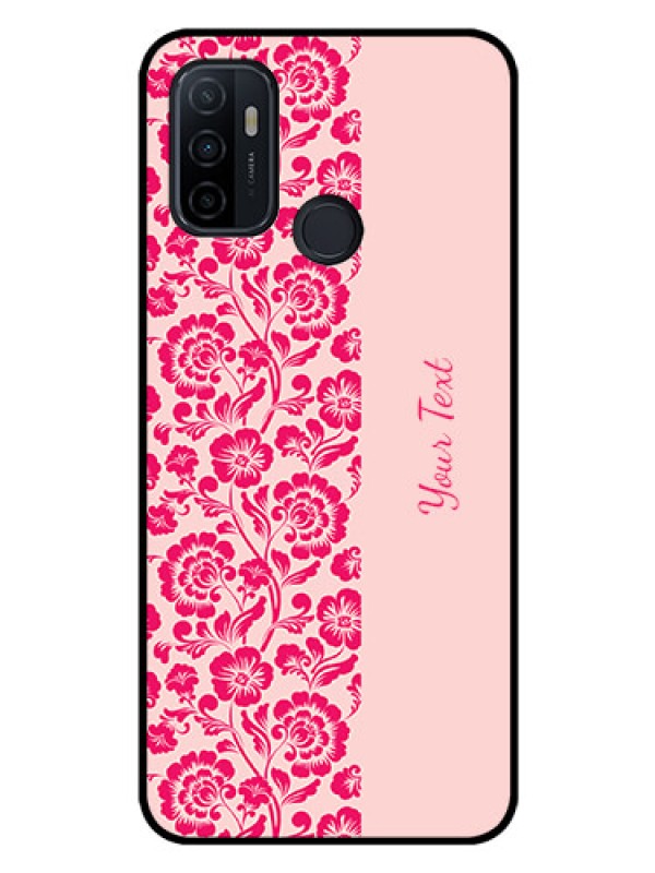 Custom Oppo A53 Custom Glass Phone Case - Attractive Floral Pattern Design